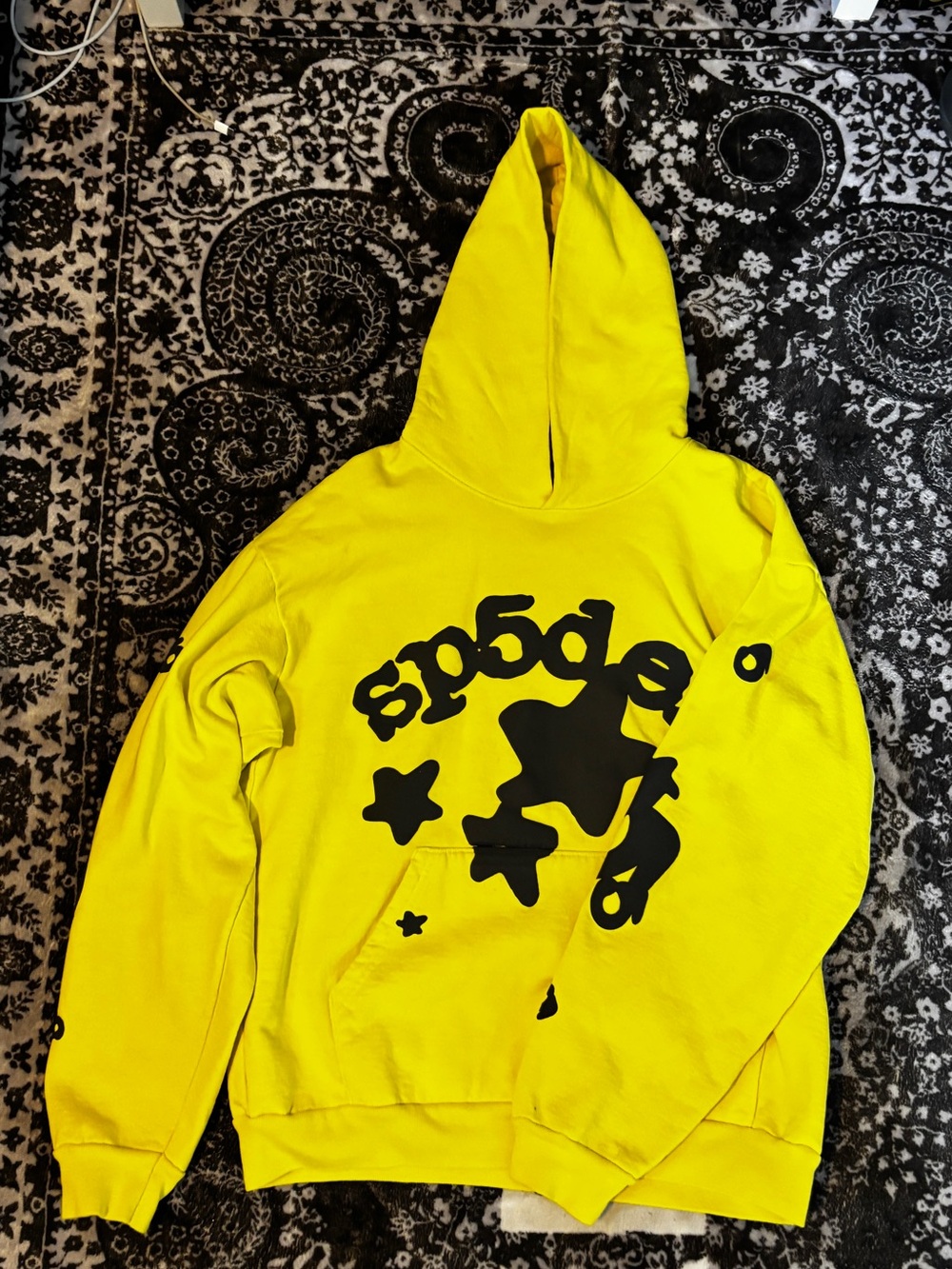 Yellow Graphic Hoodie Sweatshirt - Men's Casual Pullover set w/matching pants
